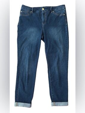 Chico’s So Slimming cuffed ankl dk wsh strtch blu jns WM 1.5 (M 10-12) classic